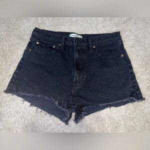 Abercrombie High Rise Mom Shorts- size 30, black denim